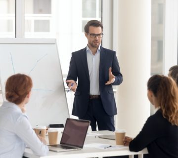 Sales coaching team meeting